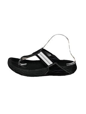 FitFlop Black Platform Sandals Womens 8 Comfort Ergonomic Slip On Casual